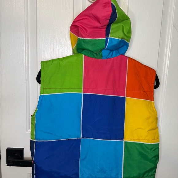 Vintage 80s Rainbow Puffer Jacket,  Retro Vest, Stranger Things Vest,.  #309 - Picture 4 of 14